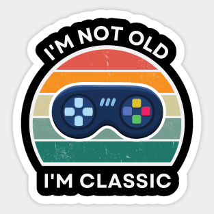 I'm not old, I'm Classic | Game Controller | Retro Hardware | Vintage Sunset | '80s '90s Video Gaming Sticker